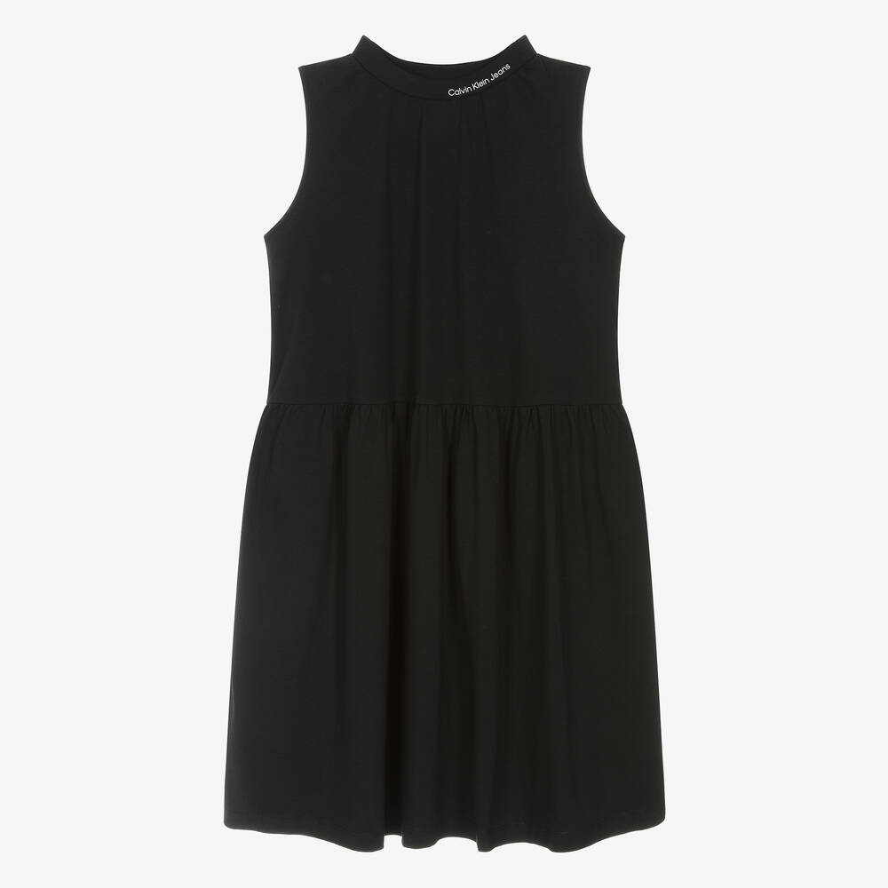 Calvin Klein - Teen Girls Black Cotton Dress | Childrensalon