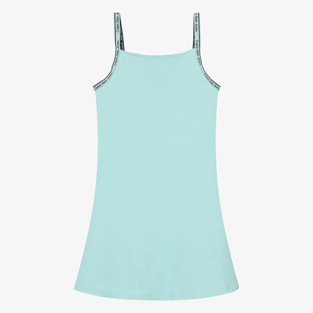 Calvin Klein - Teen Girls Turquoise Blue Milano Jersey Dress | Childrensalon