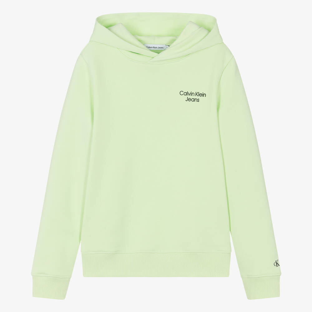 Calvin Klein - Teen Mint Green Cotton Hoodie | Childrensalon