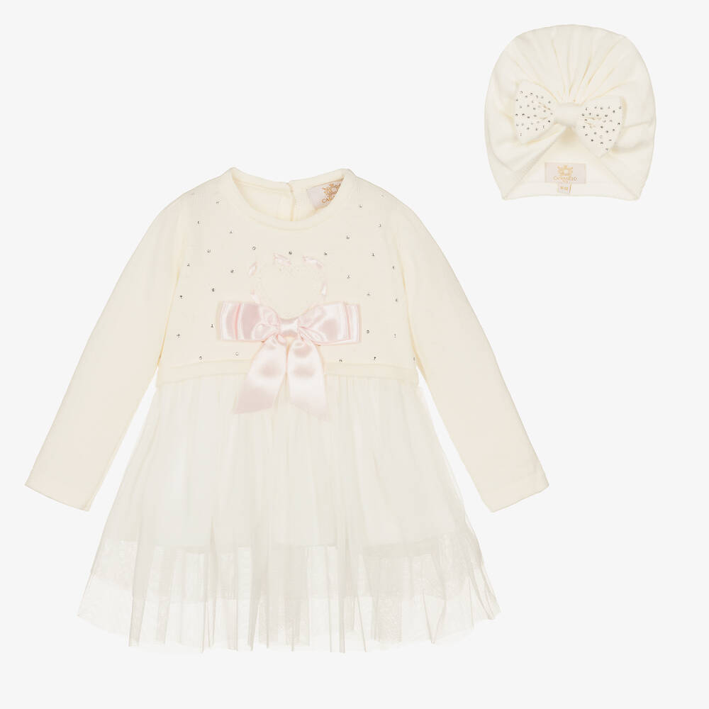 Caramelo Kids - Ensemble robe ivoire maille fille | Childrensalon