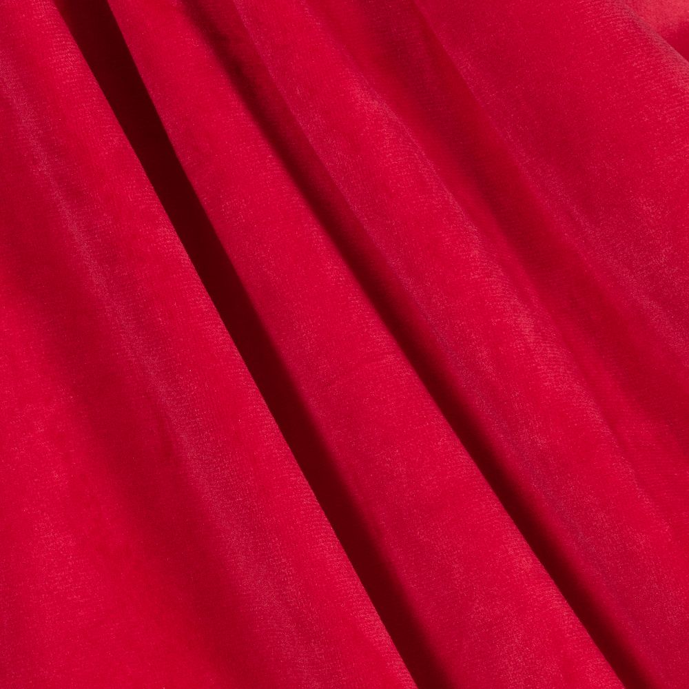 Plain Red Velour Dress Fabric