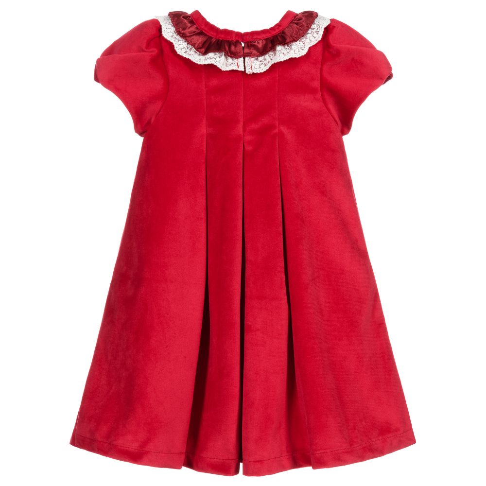 Caramelo Kids - Girls Red Velour Dress | Childrensalon Outlet
