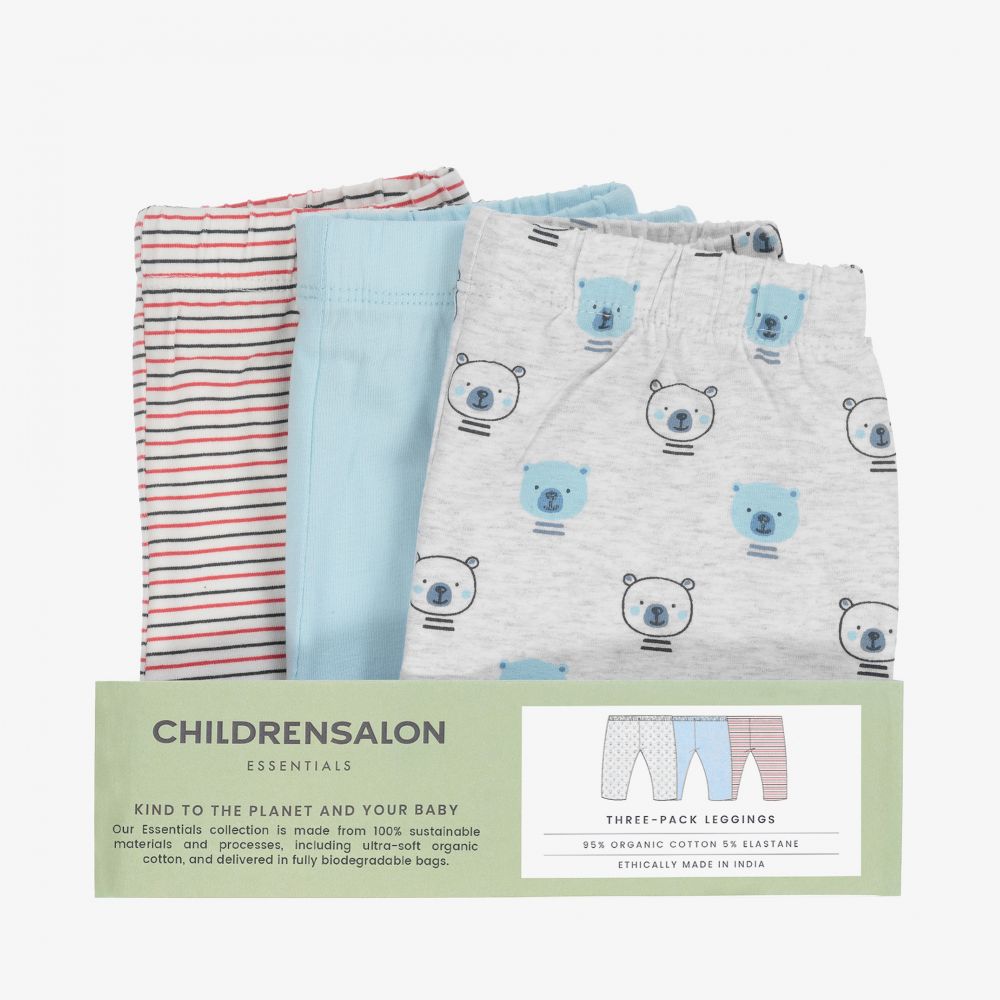 Childrensalon Essentials - Girls Blue Organic Cotton Leggings Set