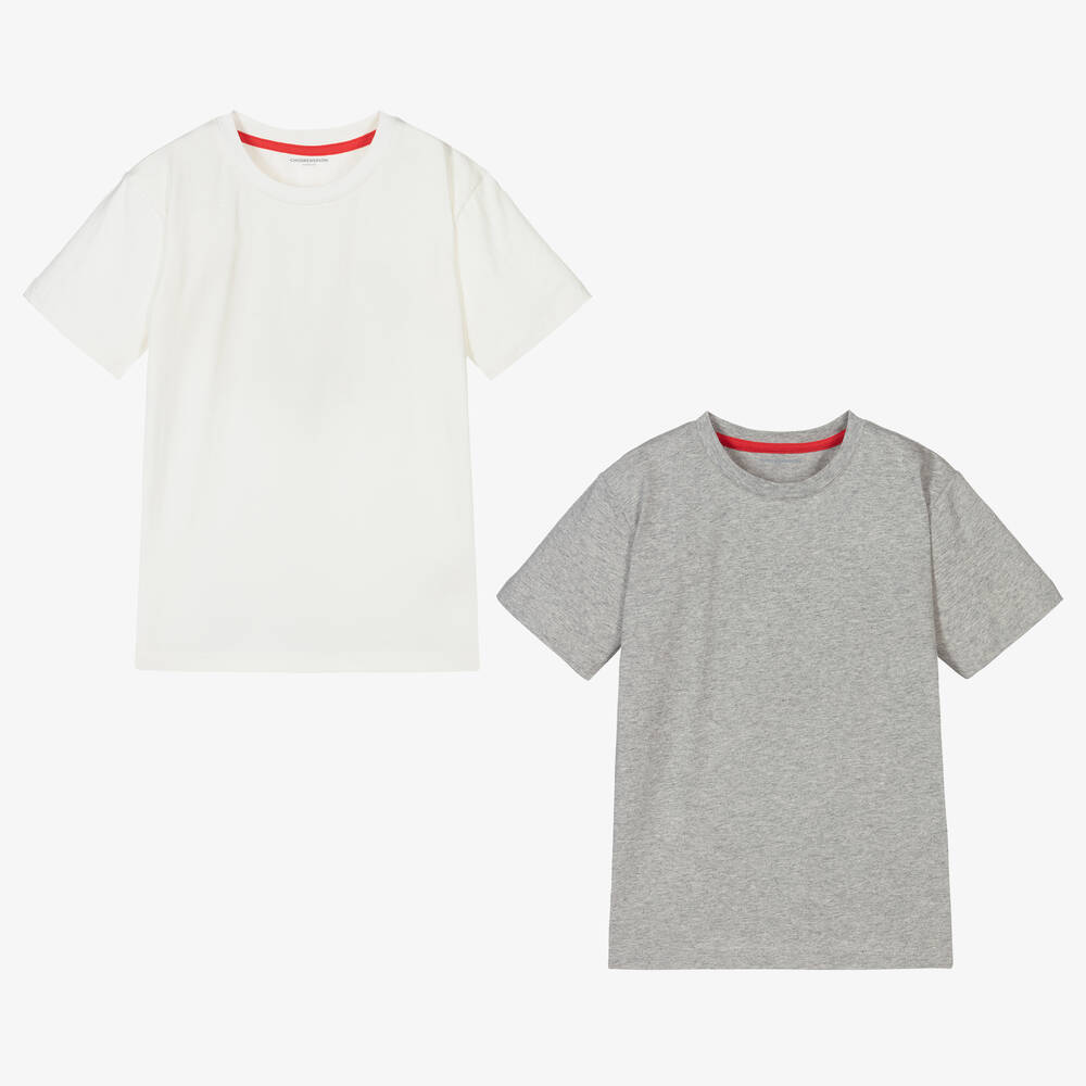 Childrensalon Essentials - T-Shirts in Weiß & Grau (2er-Pack) | Childrensalon