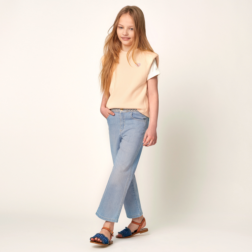 Chloé - Blue Denim Braided Belt Jeans | Childrensalon Outlet