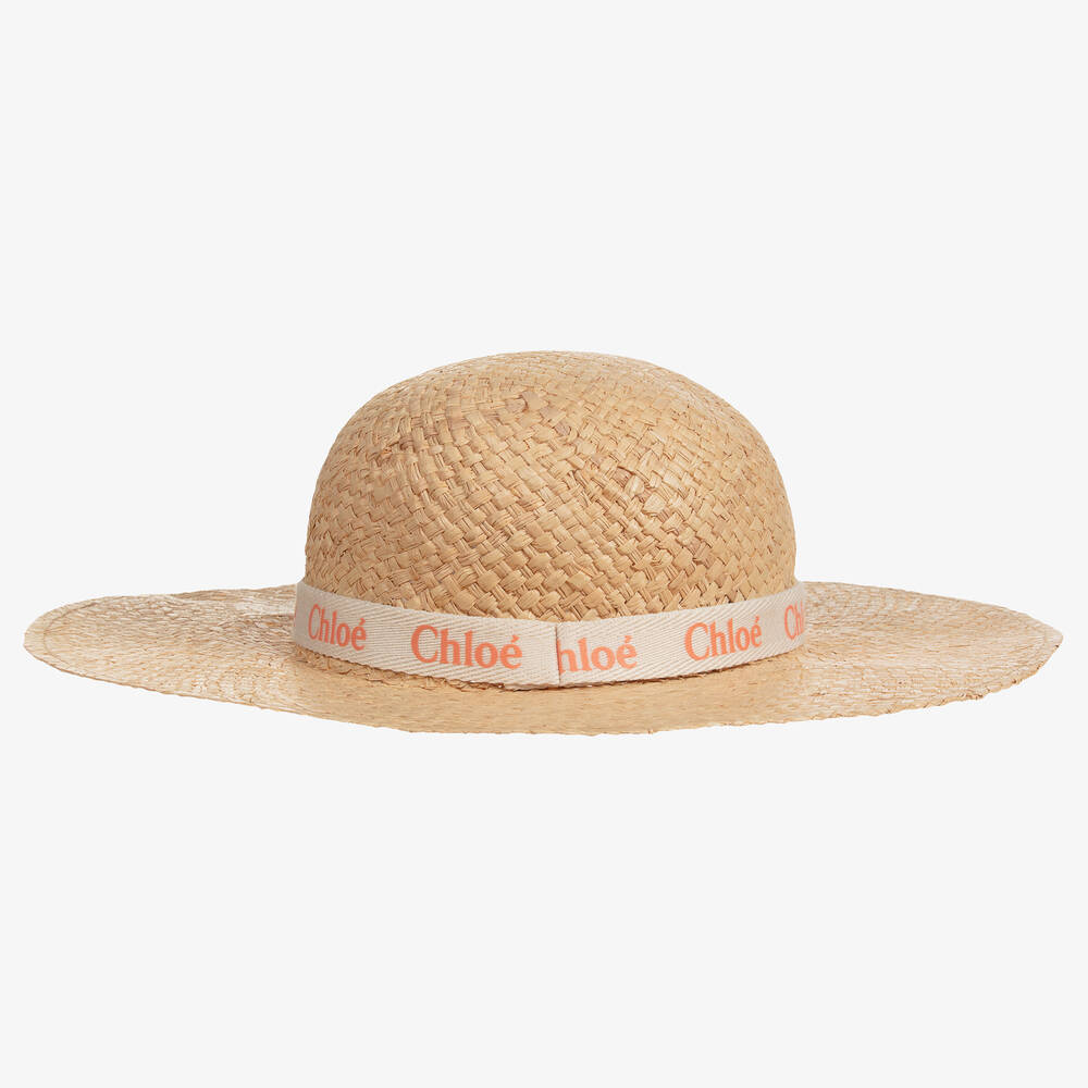 Outlet Girls | Beige - Chloé Childrensalon Hat Sun Straw