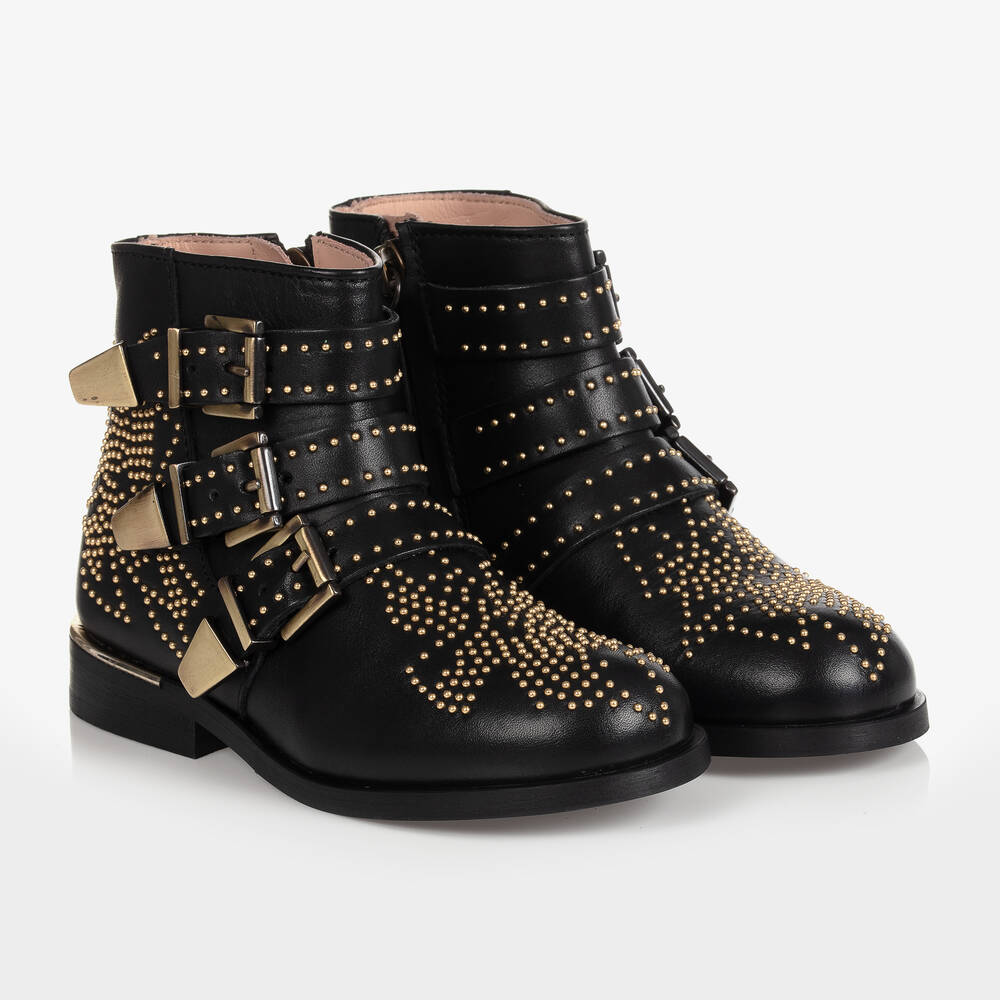 Zara girls kids Ankle Boots Sparkle black Size 9.5 us 26eur