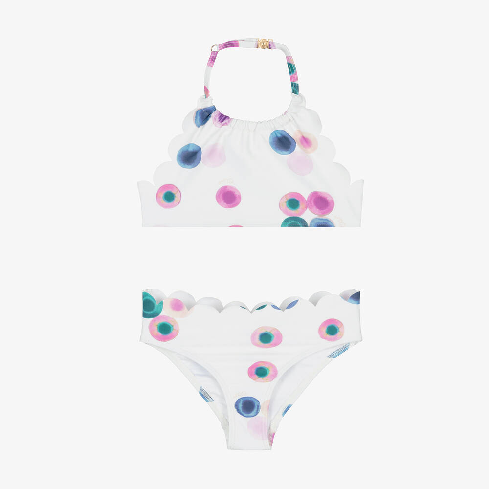 Chloé - Girls White Fusion-Print Bikini | Childrensalon