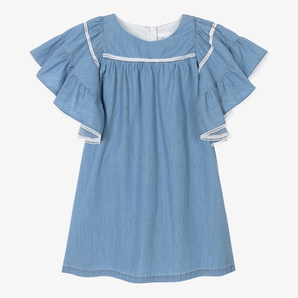 Chloé - Teen Girls Blue Chambray Dress | Childrensalon