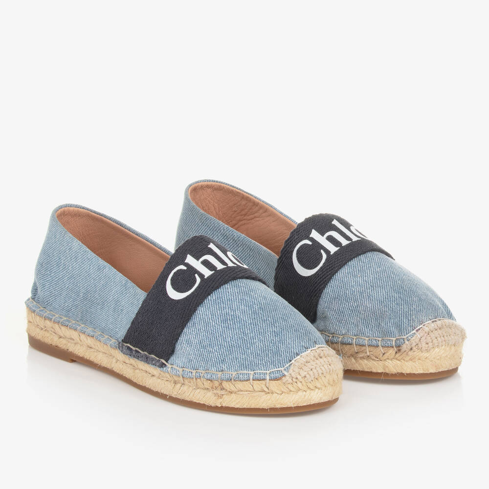 Chloé - Teen Girls Blue Denim Espadrilles | Childrensalon