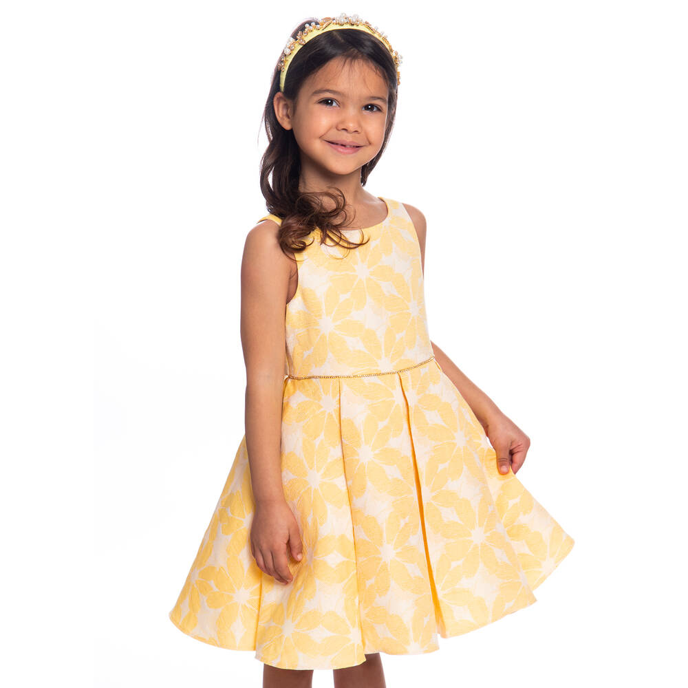 Yellow Jacquard Dress