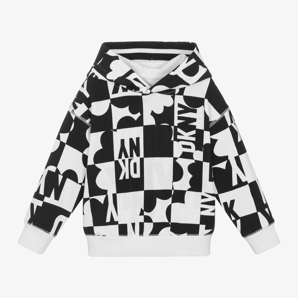 DKNY - Black & White Cotton Reversible Hoodie | Childrensalon