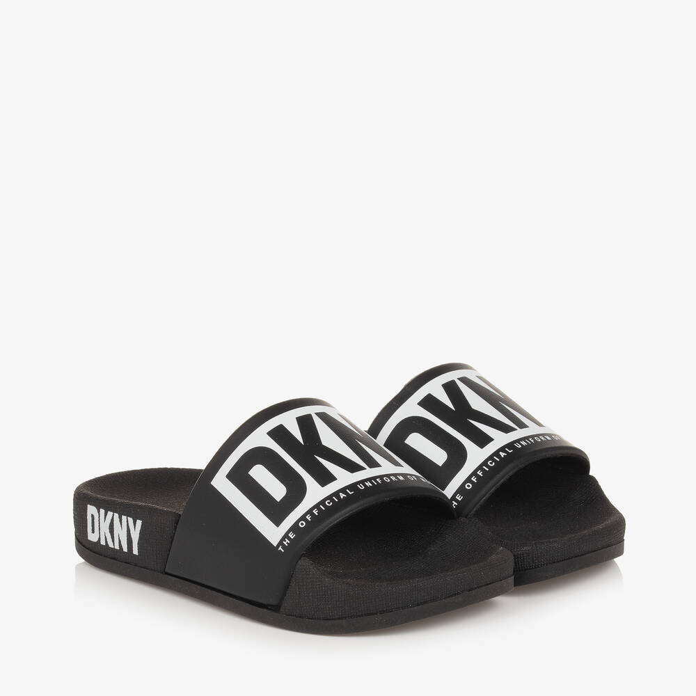 DKNY - Girls Black Sliders | Childrensalon