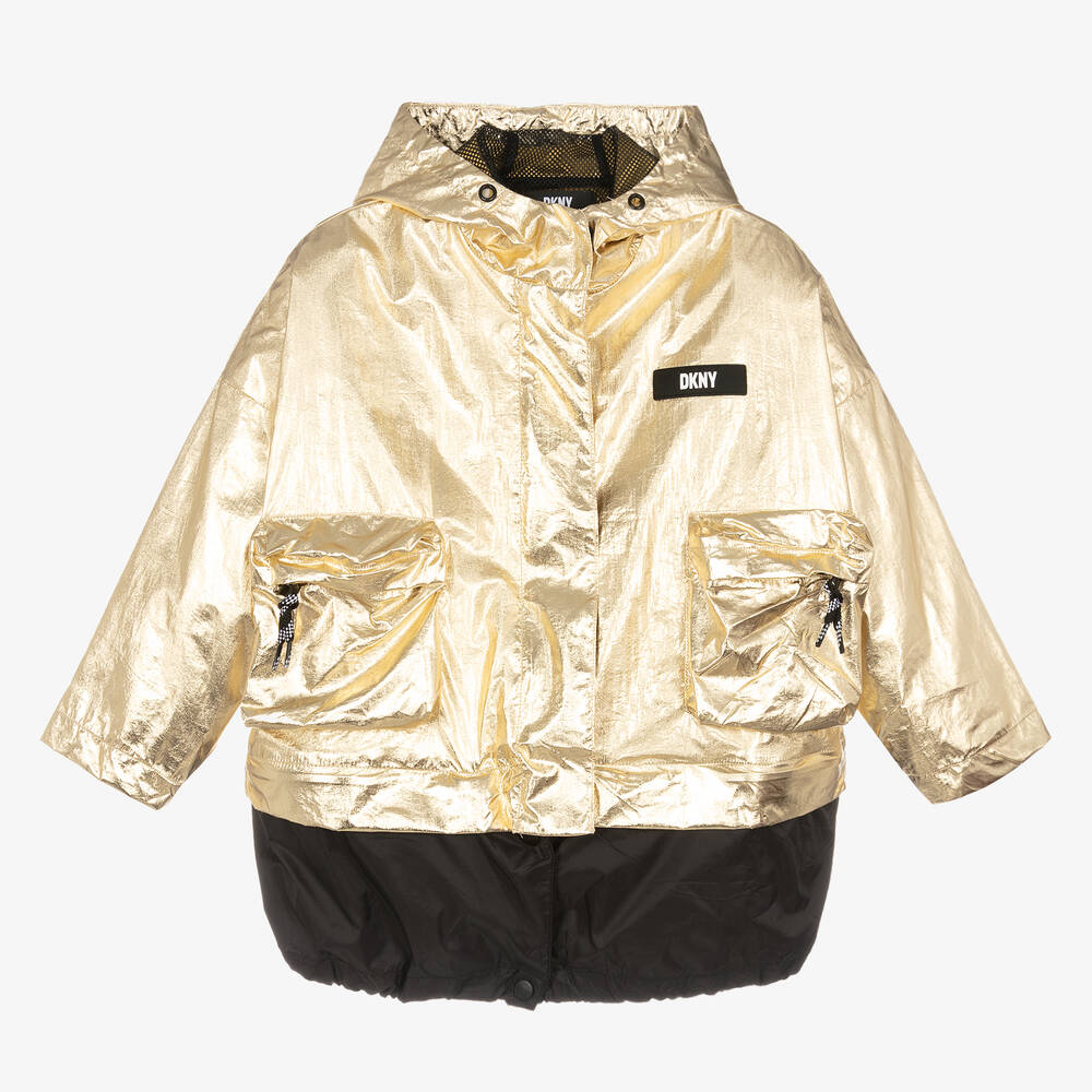 DKNY - Girls Metallic Gold Jacket | Childrensalon