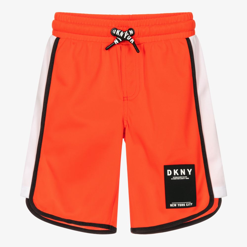 DKNY - Teen Boys Orange Logo Shorts | Childrensalon Outlet