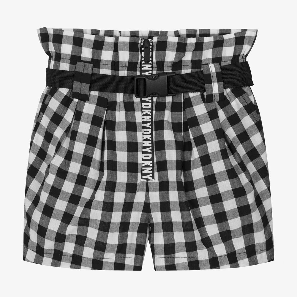 DKNY - Teen Girls Black Gingham Shorts | Childrensalon