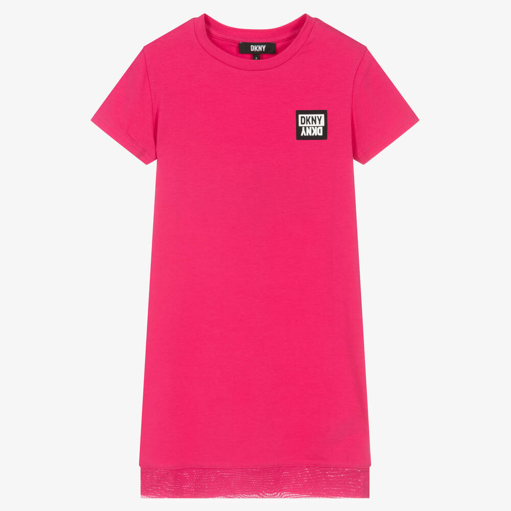 DKNY - Pinkes Teen Baumwoll-T-Shirt-Kleid