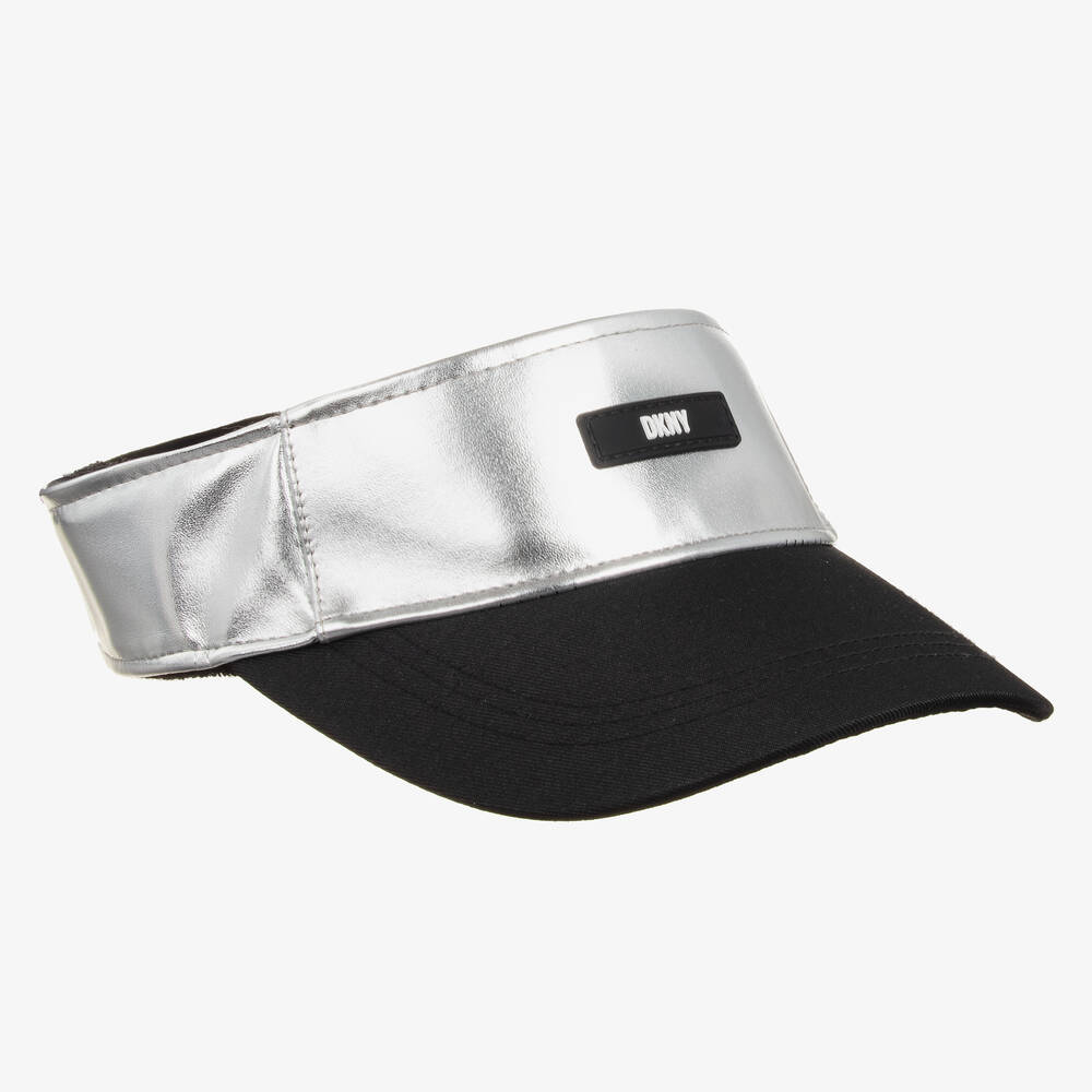 DKNY - Teen Girls Silver Faux Leather Sun Visor | Childrensalon