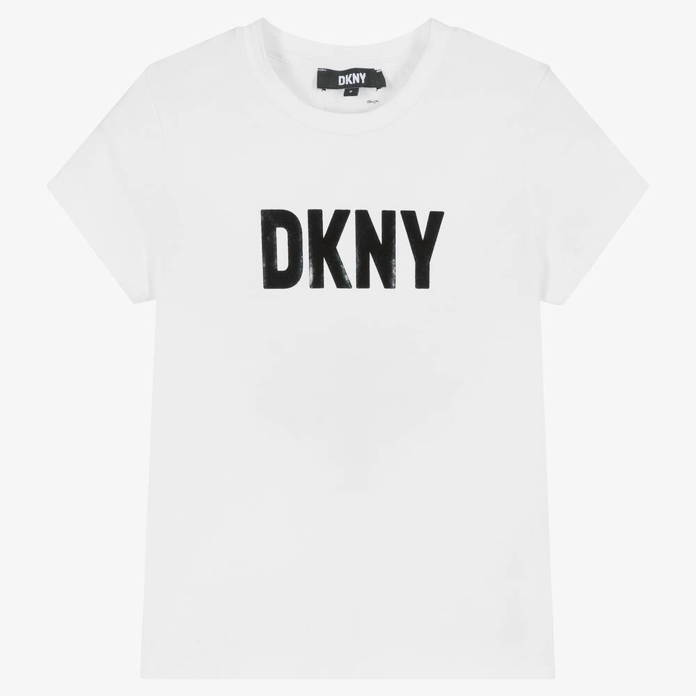 DKNY - Teen Girls White Cotton T-Shirt