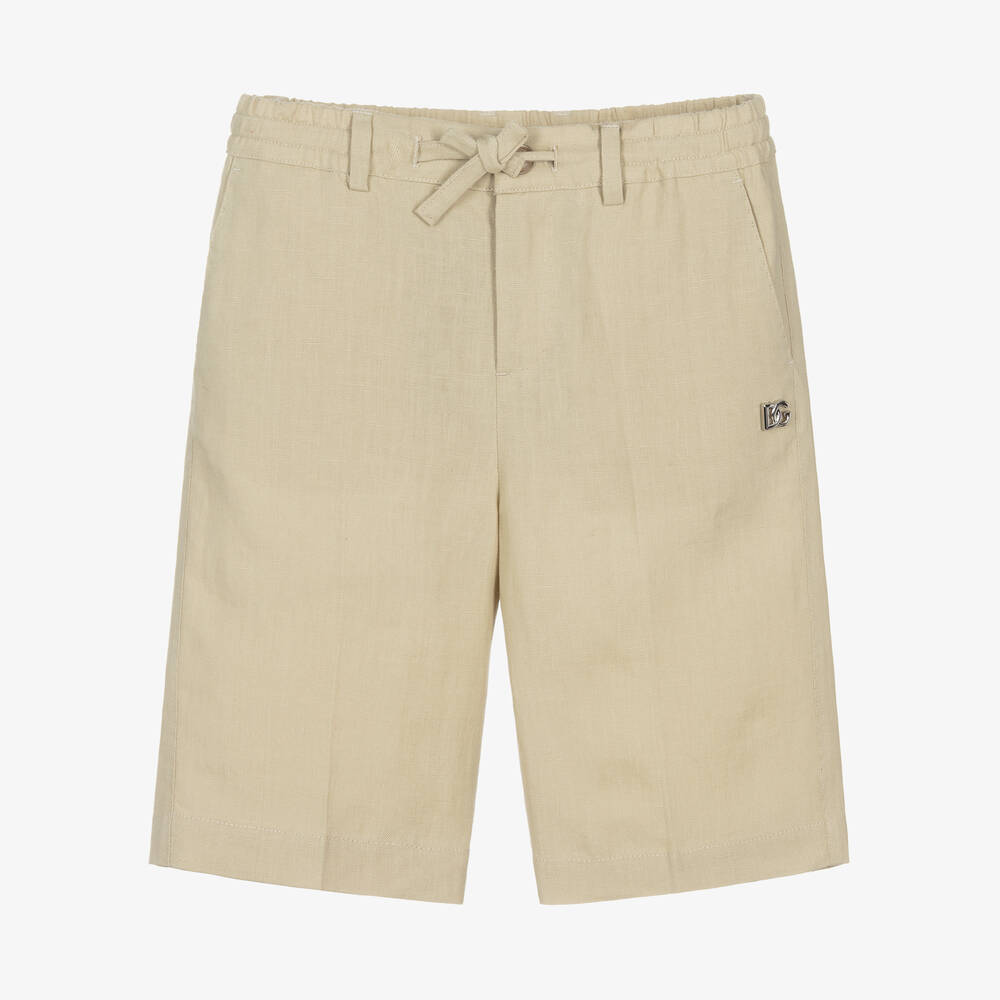 Dolce & Gabbana - Boys Beige Linen Shorts | Childrensalon