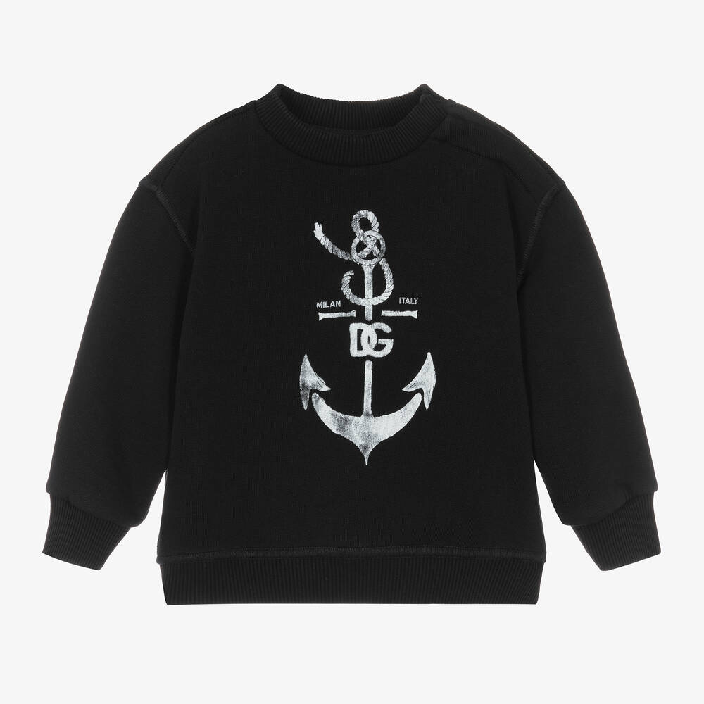 Dolce & Gabbana - Sweat-shirt bleu marine en coton | Childrensalon