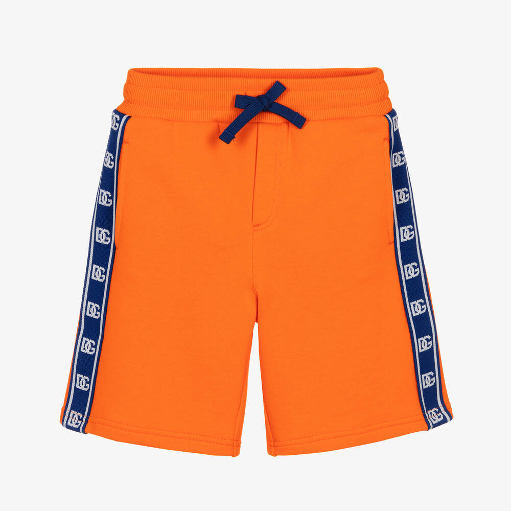 Dolce & Gabbana - Boys Orange Cotton DG Tape Shorts | Childrensalon