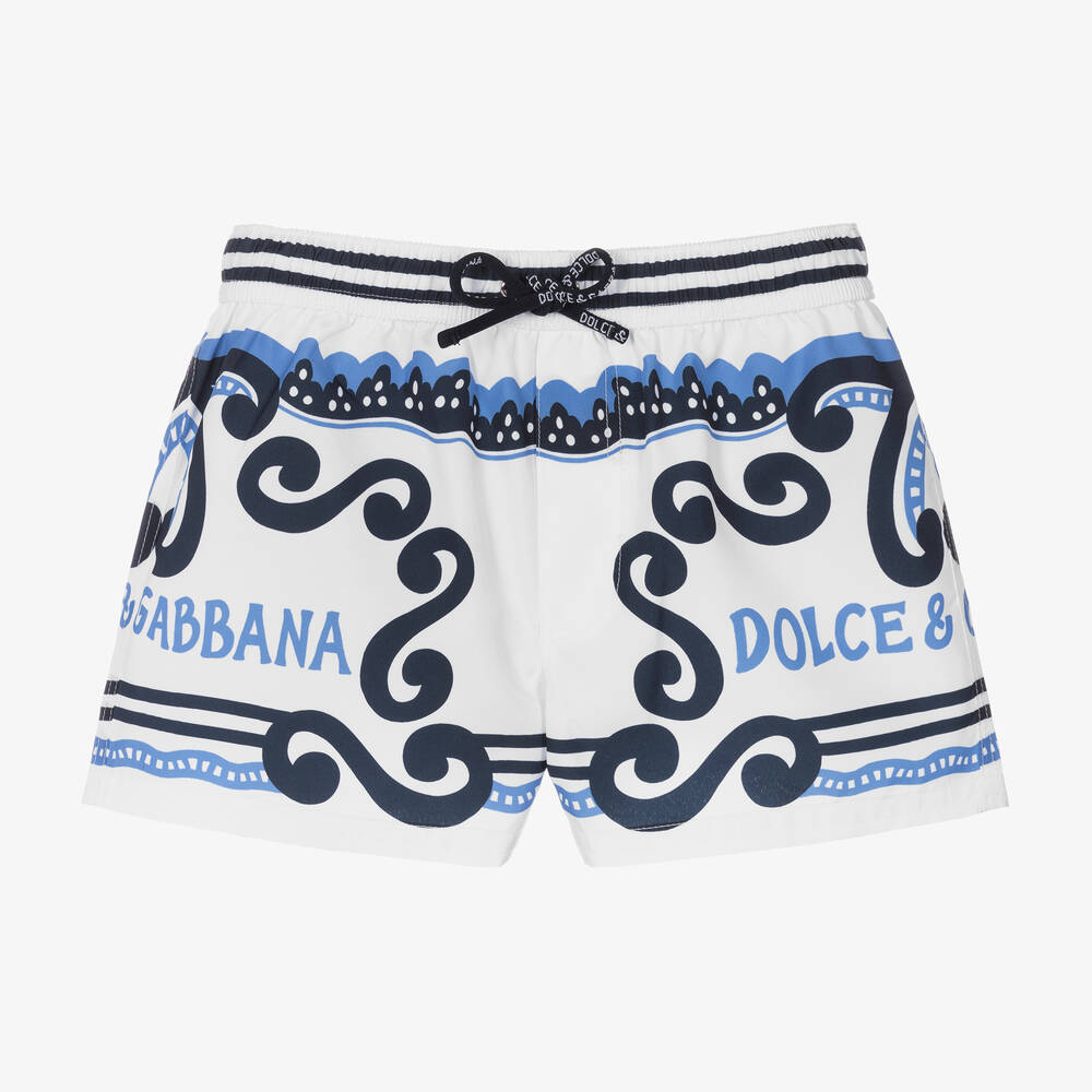 Dolce & Gabbana - Short de bain blanc Marina garçon | Childrensalon