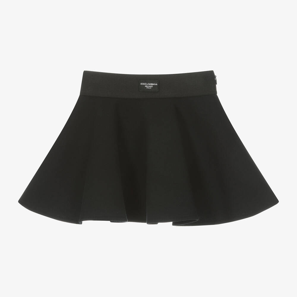 Dolce & Gabbana - Jupe noire en jersey de coton fille | Childrensalon