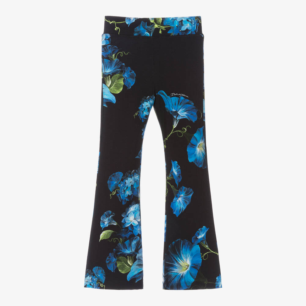 Dolce & Gabbana - Legging noir évasé en viscose fille | Childrensalon