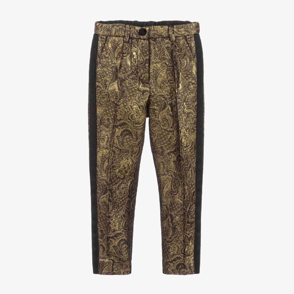 Dolce & Gabbana - Girls Gold Brocade Trousers