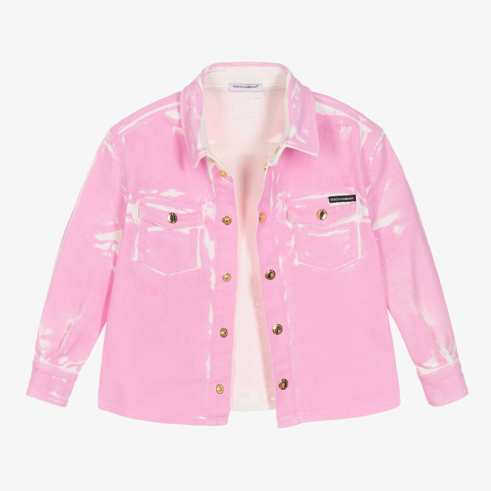 Denim Jacket in Pink - Dolce Gabbana Kids