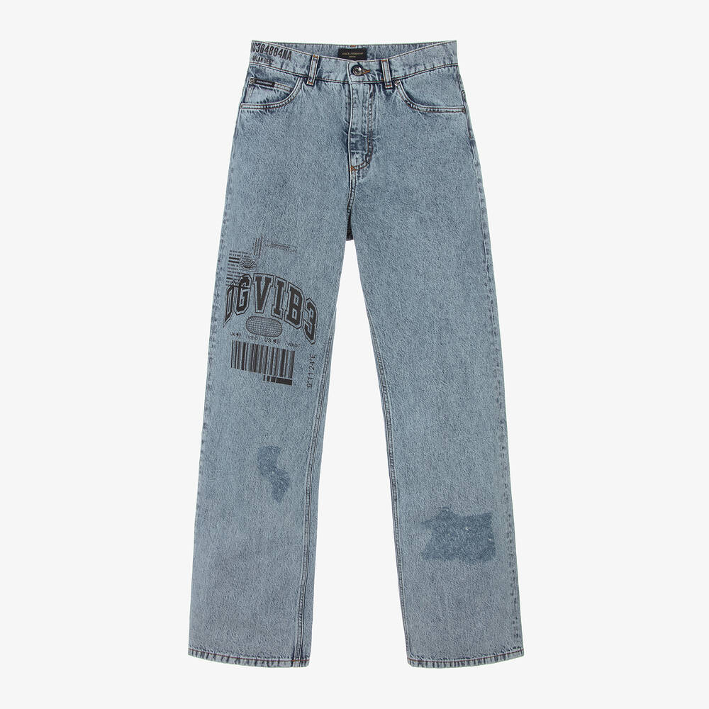 Dolce & Gabbana - Light Blue DG Vibe Denim Jeans | Childrensalon