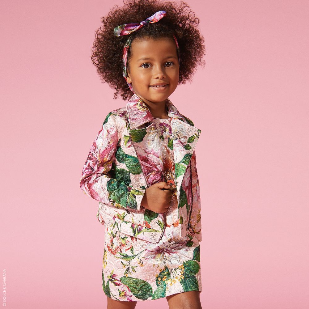 Dolce & Gabbana - Pink Brocade Floral Jacket | Childrensalon Outlet