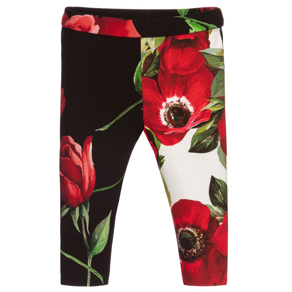 Dolce & Gabbana - Red Floral Baby Leggings