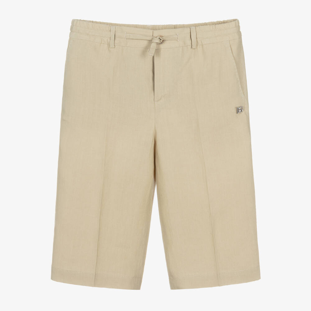 Dolce & Gabbana - Teen Boys Beige Linen Shorts | Childrensalon