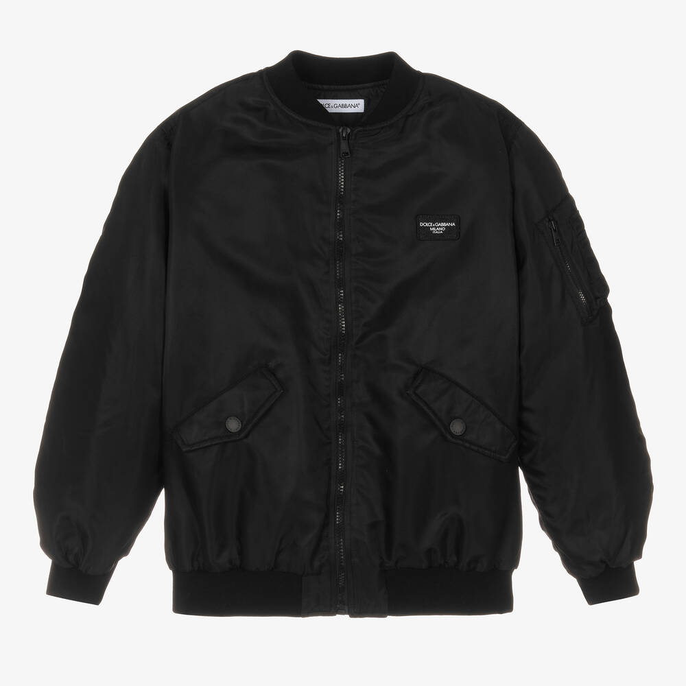 Dolce & Gabbana - Teen Boys Black Bomber Jacket  | Childrensalon