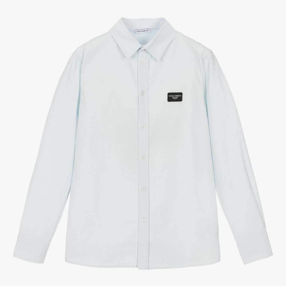 Dolce & Gabbana - Teen Boys Blue Cotton Shirt | Childrensalon