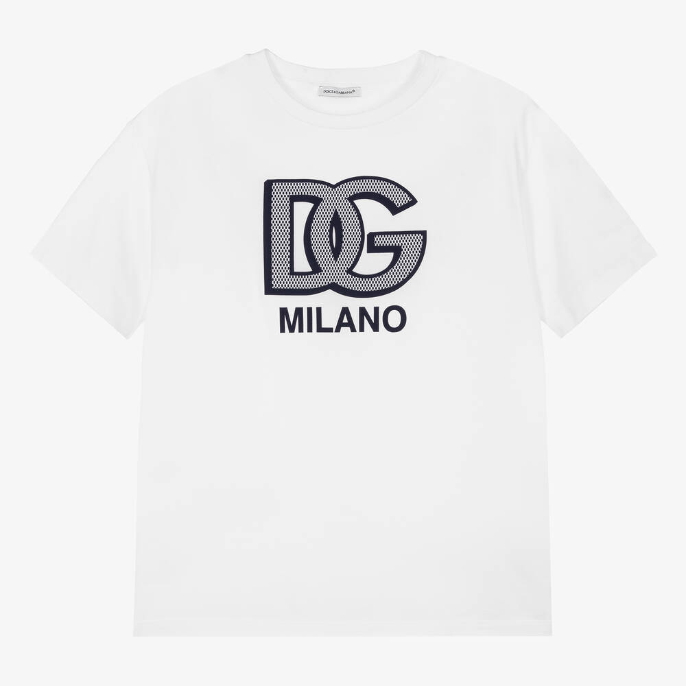 Dolce & Gabbana - T-shirt blanc en jersey de coton ado | Childrensalon