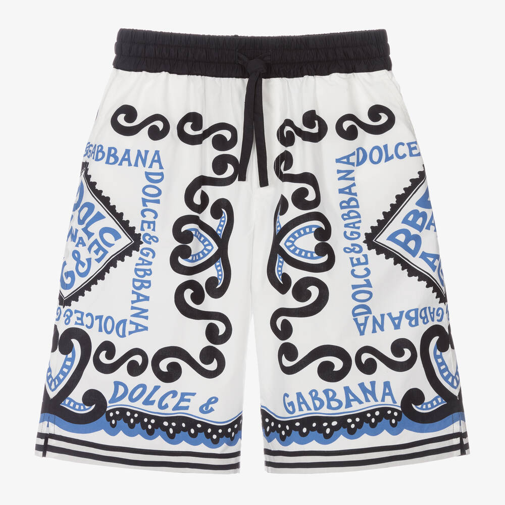 Dolce & Gabbana - Short blanc en coton Marina ado garçon | Childrensalon