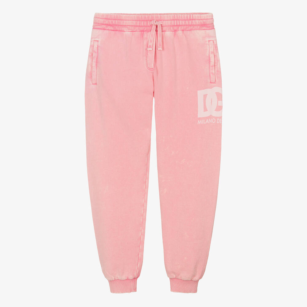 Dolce & Gabbana - Teen Girls Washed Pink Cotton Joggers | Childrensalon