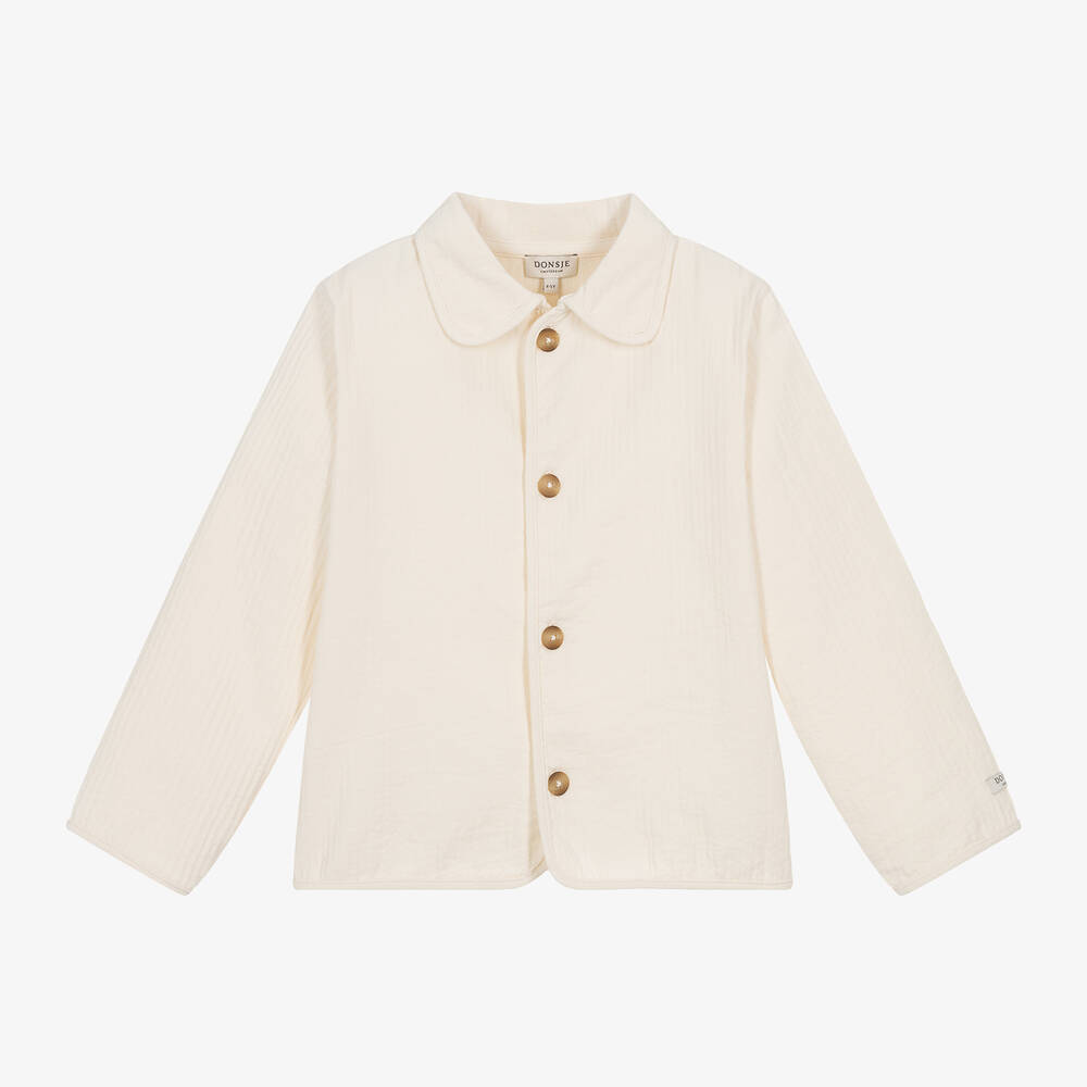 Donsje - Boys Ivory Cotton Jacket | Childrensalon