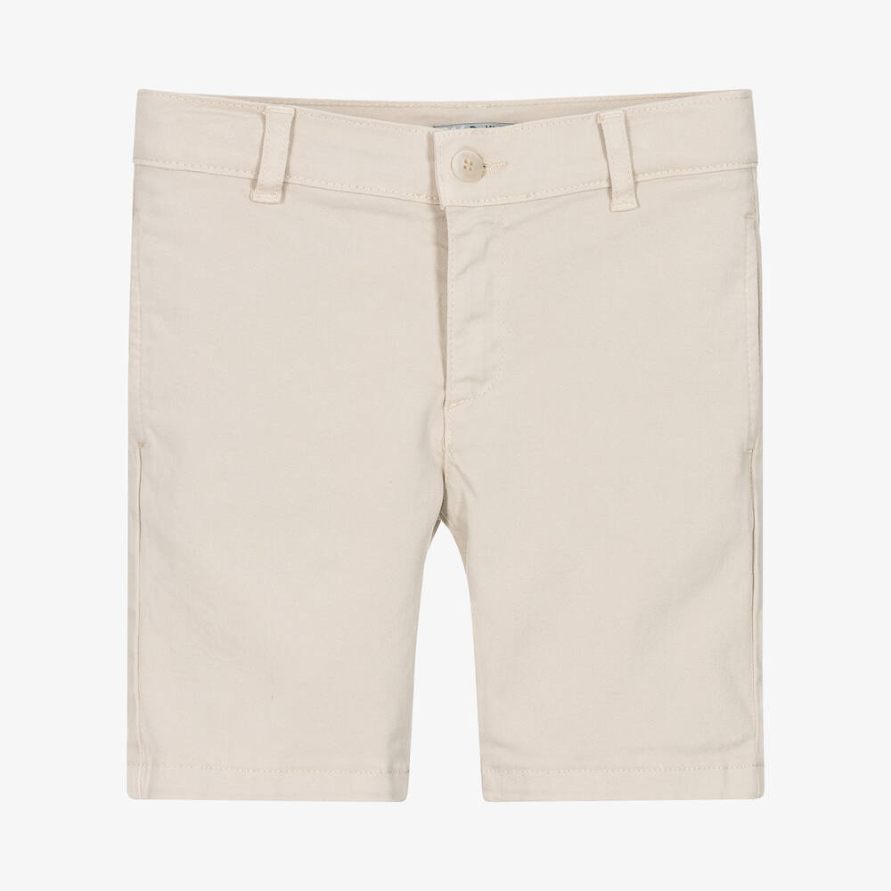 Dr. Kid - Boys Beige Cotton Chino Shorts | Childrensalon