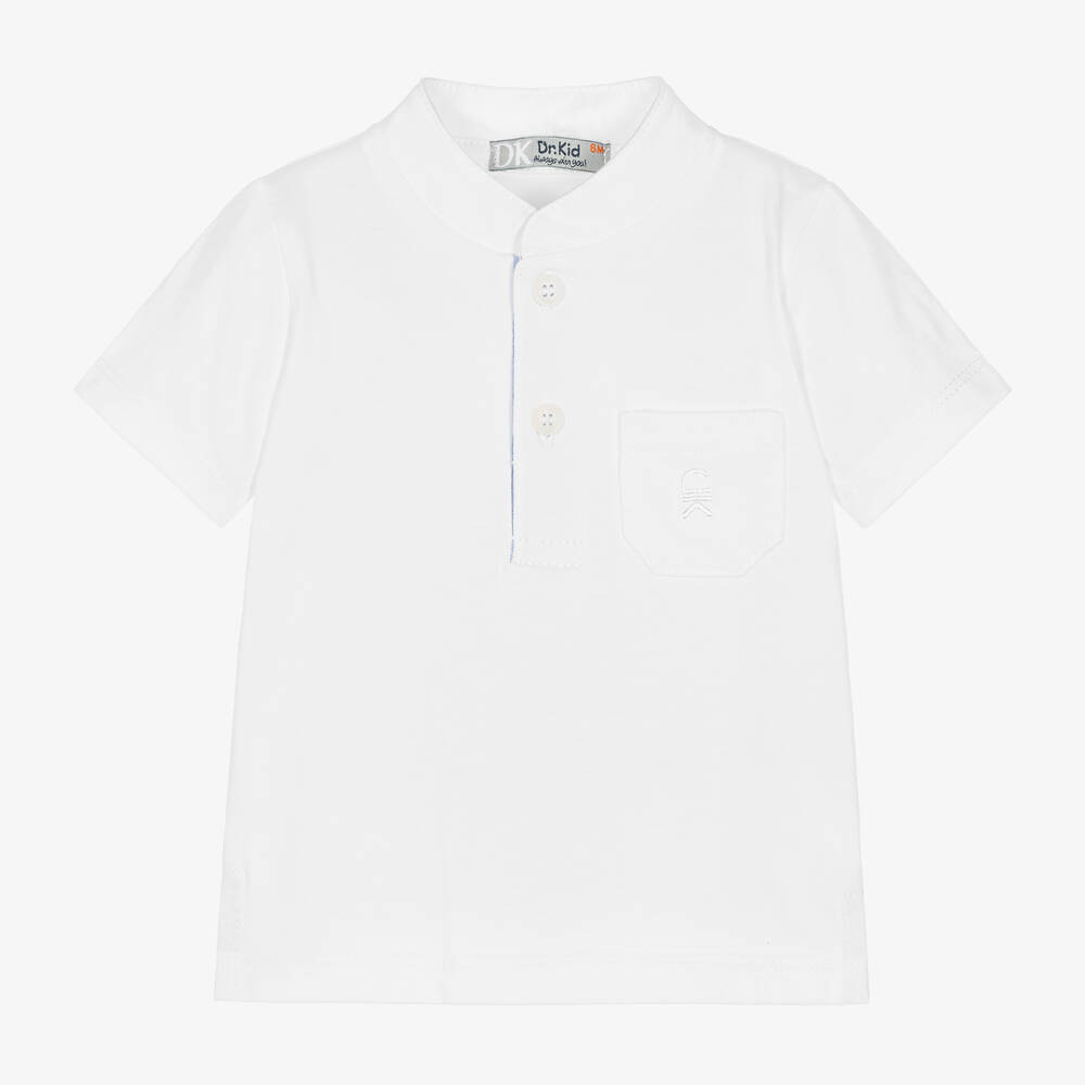 Dr. Kid - Boys White Cotton Jersey Top | Childrensalon