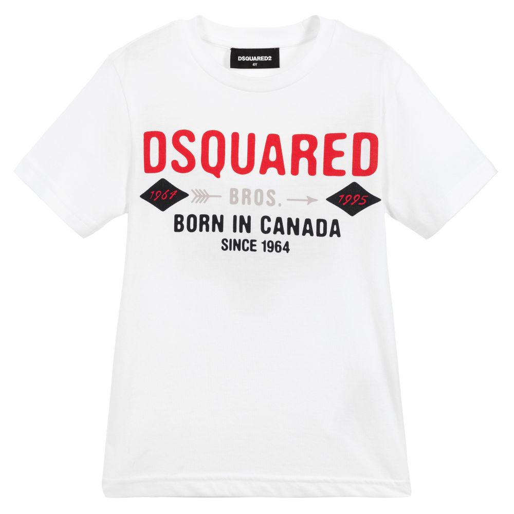 Dsquared2 - White Cotton Logo T-Shirt | Childrensalon Outlet