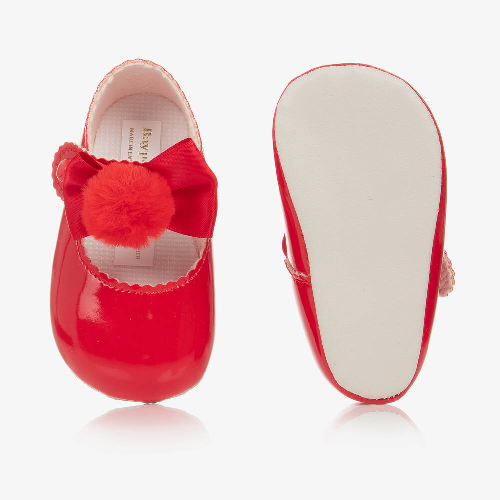 Montgomery Produktionscenter semester Early Days - Red Patent Pom-Pom Pre-Walker Shoes | Childrensalon Outlet