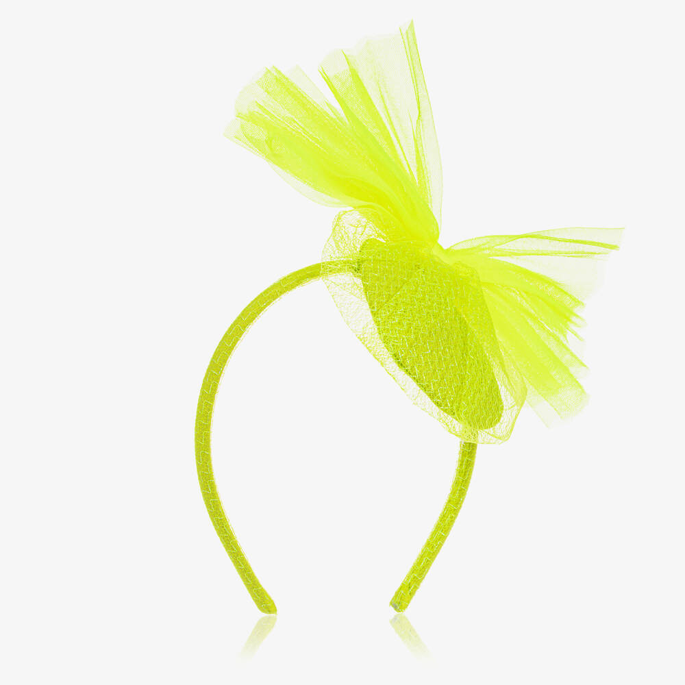 EIRENE - Serre-tête rosette jaune fluo en tulle | Childrensalon