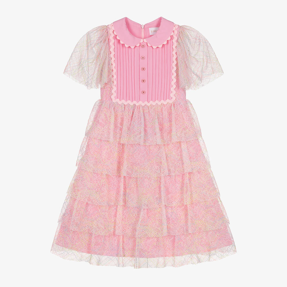 EIRENE - Robe rose en dentelle fille | Childrensalon