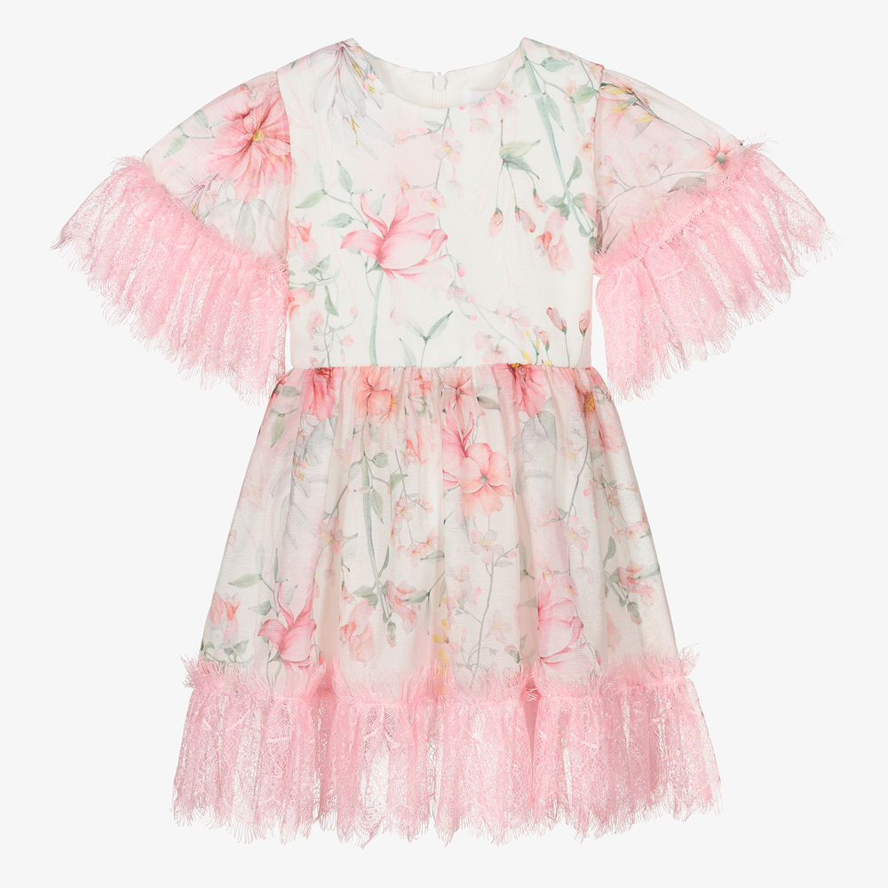 EIRENE - Pink Chiffon & Lace Dress | Childrensalon Outlet