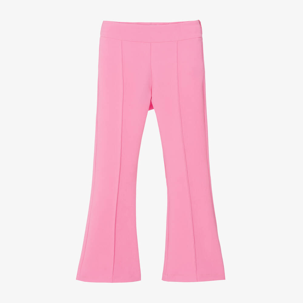 Elsy - Girls Pink Flared Trousers | Childrensalon