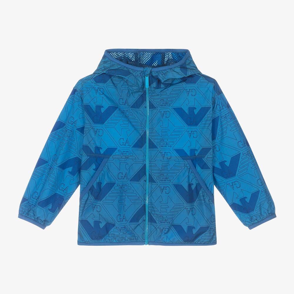 Emporio Armani - Blue EA Crew Windbreaker Jacket | Childrensalon